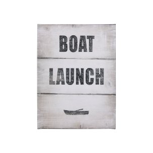 Boat Launch  by Mercana Studio a Hand Embellished Textured Canvas
