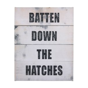 Batten Down The Hatches  by Mercana Studio a Hand Embellished Textured Canvas