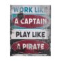 102184-L - Work Like a Captain by Mercana Studio a Hand Embellished Textured Canvas