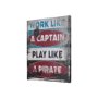 102184-S - Work Like a Captain by Mercana Studio a Hand Embellished Textured Canvas