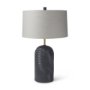 69704 - Quinn 18.0L x 18.0W x 28.8H Navy Base W/Beige Fabric Shade Table Lamp
