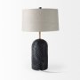 69704 - Quinn 18.0L x 18.0W x 28.8H Navy Base W/Beige Fabric Shade Table Lamp