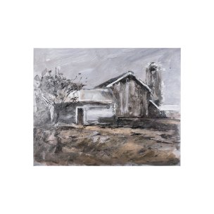 Late Autumn in Countryside III by Mercana Studio a Hand Embellished Textured Canvas