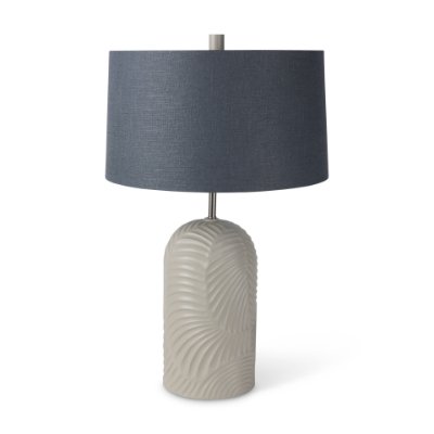 69705 - Quinn 19.0L x 19.0W x 24.6H Beige Base W/Navy Fabric Shade Table Lamp