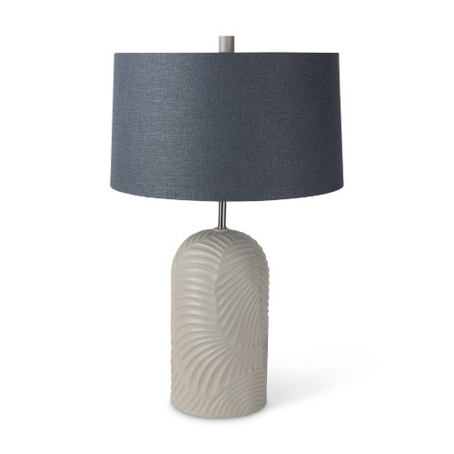 69705 - Quinn 19.0L x 19.0W x 24.6H Beige Base W/Navy Fabric Shade Table Lamp