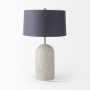 69705 - Quinn 19.0L x 19.0W x 24.6H Beige Base W/Navy Fabric Shade Table Lamp