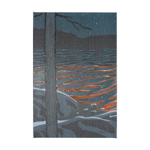Sea bay at nitght I by Mercana Studio a Hand Embellished Textured Canvas