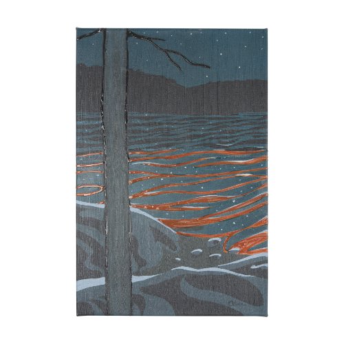 102209-L - Sea bay at nitght I by Mercana Studio a Hand Embellished Textured Canvas