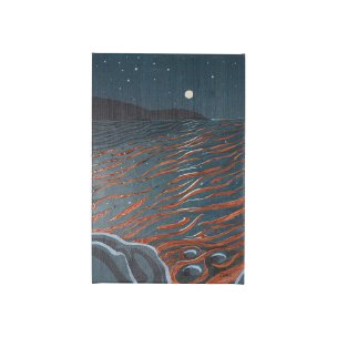 Sea bay at nitght II by Mercana Studio a Hand Embellished Textured Canvas