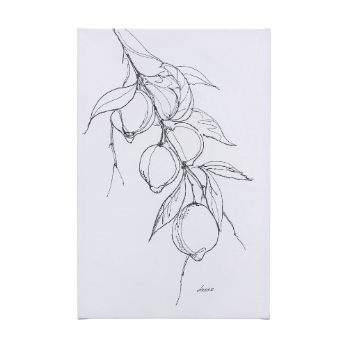 102230-L - Lemon Branch I by Mercana Studio a Hand Embellished Textured Canvas