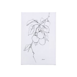 Plum Branch II by Mercana Studio a Hand Embellished Textured Canvas