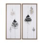 102247-FS - Rain of Leaf II by Mercana Studio a Hand Embellished Textured Framed Canvas
