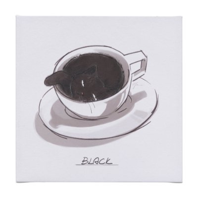 102249-S - Coffee Cat I by Mercana Studio a Hand Embellished Textured Canvas