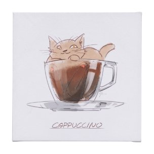 Coffee Cat II by Mercana Studio a Hand Embellished Textured Canvas