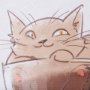 102250-S - Coffee Cat II by Mercana Studio a Hand Embellished Textured Canvas
