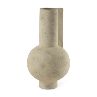 69793 - Sariah  7.1L x 7.1W x 12.6H Beige Ceramic Vase