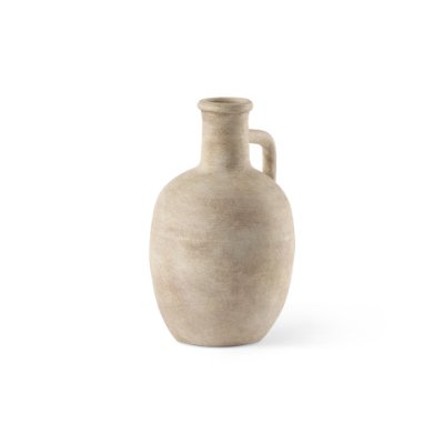 69804 - Zenni  5.3L x 5.3W x 9.3H Warm Beige Ceramic Vase