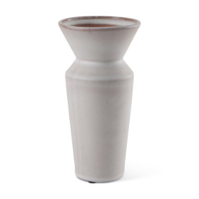 69807 - Esme 4.5L x 4.5W x 10.4H Whitewashed Ceramic Vase