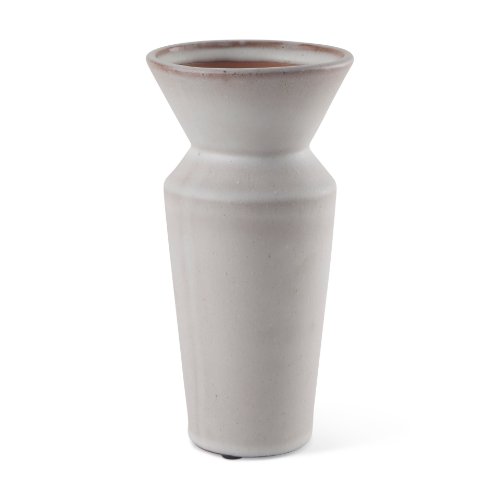 69807 - Esme 4.5L x 4.5W x 10.4H Whitewashed Ceramic Vase