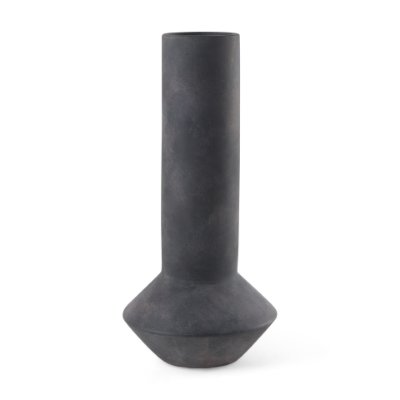 69809 - Esme 7.1L x 7.1W x 15.0H Dark Gray Ceramic Vase