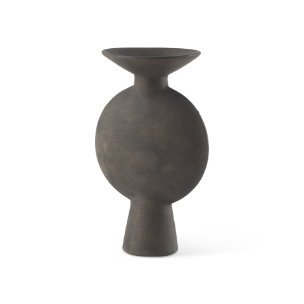 Kaz 6.7L x 5.5W x 11.2H Earthy Brown Ceramic Vase