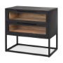 69888 - Sloan Black Wood W/Black Metal Frame Side Table