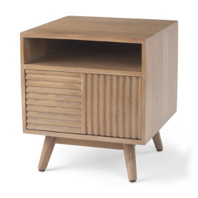 69891 - Sable  19.0L x 19.0W x 21.5H Light Brown Wood Side Table