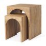 69915 - Chloe 20.0L x 20.0W x 24.0H Set of 2 Cottage Wood Nesting Accent Tables