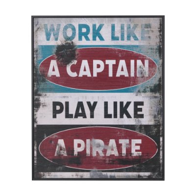 14224 - Work Like A Captain by Mercana Studio a Hand Embellished Textured Framed Art Print