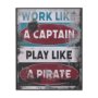 14224 - Work Like A Captain by Mercana Studio a Hand Embellished Textured Framed Art Print
