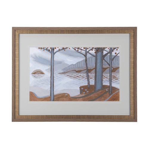 14255 - Windy Day by Mercana Studio a Hand Embellished Textured Framed Art Print Matted under Glass