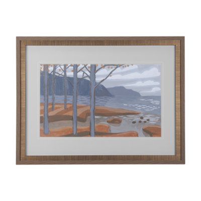 14256 - Gray Day by Mercana Studio a Hand Embellished Textured Framed Art Print Matted under Glass