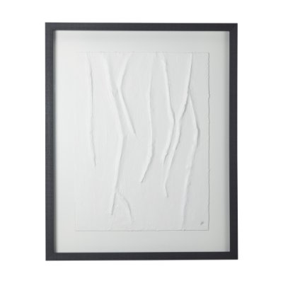 14257 - White Vines I by Studio M a handmade Original Framed 3D Textured Artwork under Glass