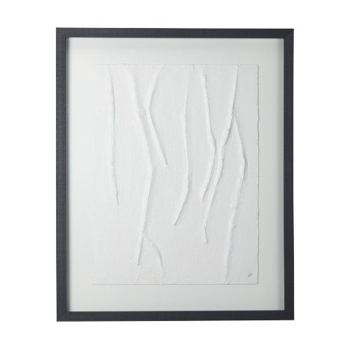 14257 - White Vines I by Studio M a handmade Original Framed 3D Textured Artwork under Glass