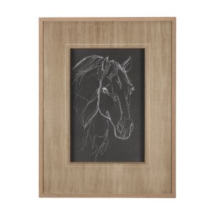 Thoroughbred Dark III by Mercana Studio Hand Embellished Textured Framed Art Print Matted under Glas
