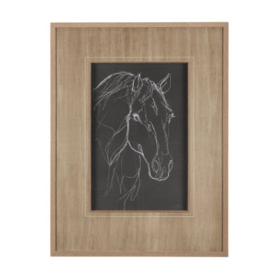 14274 - Thoroughbred Dark III by Mercana Studio Hand Embellished Textured Framed Art Print Matted under Glas