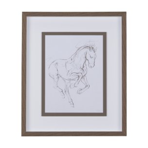 Horse I by Mercana Studio a Hand Embellished Textured Framed Art Print Matted under Glass