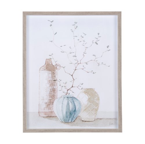 14324 - Boho BranchesII by Mercana Studio a Hand Embellished Textured Framed Art Print Matted under Glass