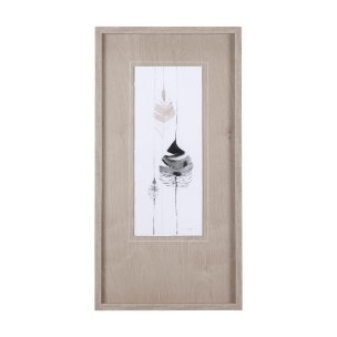 Feather Collection by Mercana Studio a Hand Embellished Textured Framed Art Print Matted under Glass