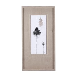 Feather Collection by Mercana Studio a Hand Embellished Textured Framed Art Print Matted under Glass