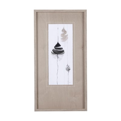 14326 - Feather Collection by Mercana Studio a Hand Embellished Textured Framed Art Print Matted under Glass
