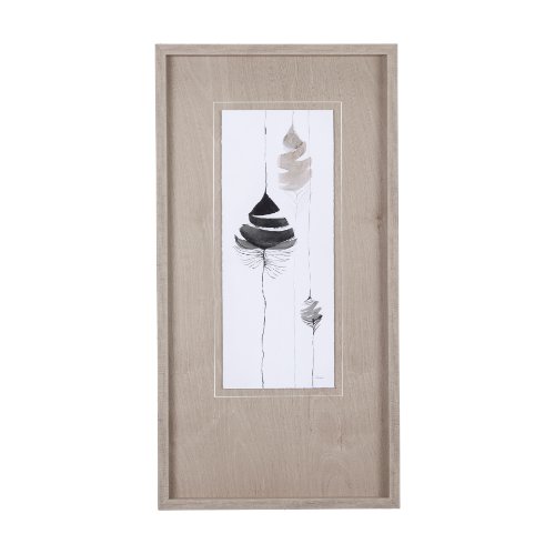 14326 - Feather Collection by Mercana Studio a Hand Embellished Textured Framed Art Print Matted under Glass