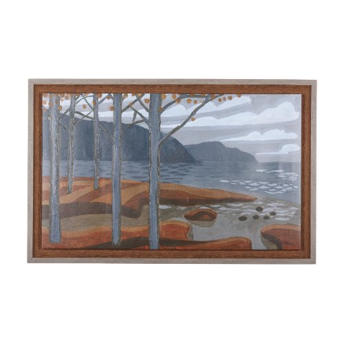 102186-FS - Gray Day by Mercana Studio a Hand Embellished Textured Framed Canvas