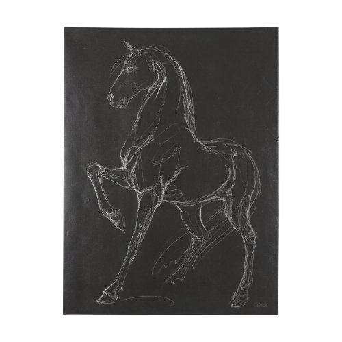 102229-L - Horse IV by Mercana Studio a Hand Embellished Textured Canvas