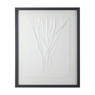 White Vines II by Studio M a handmade Original Framed 3D Textured Artwork under Glass