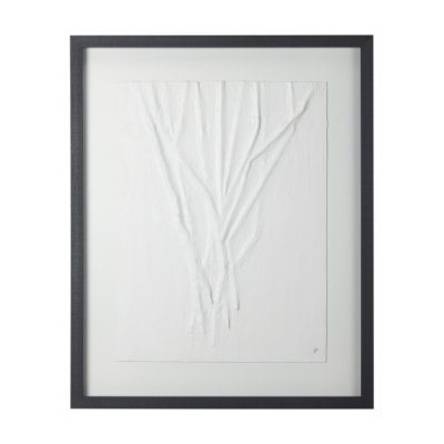 14258 - White Vines II by Studio M a handmade Original Framed 3D Textured Artwork under Glass