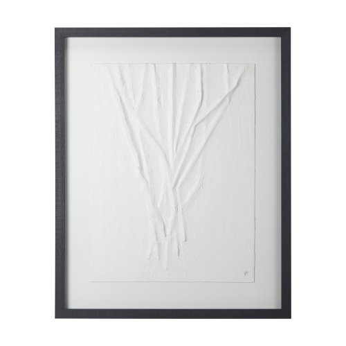 14258 - White Vines II by Studio M a handmade Original Framed 3D Textured Artwork under Glass