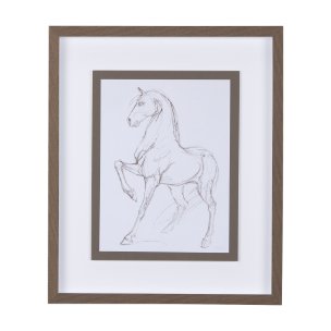 Horse II by Mercana Studio a Hand Embellished Textured Framed Art Print Matted under Glass