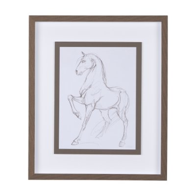 14302 - Horse II by Mercana Studio a Hand Embellished Textured Framed Art Print Matted under Glass