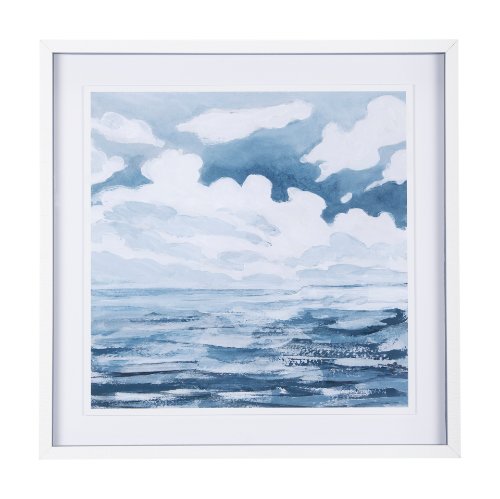 14306 - Cloud and Sea by Mercana Studio a Hand Embellished Textured Framed Art Print Matted under Glass